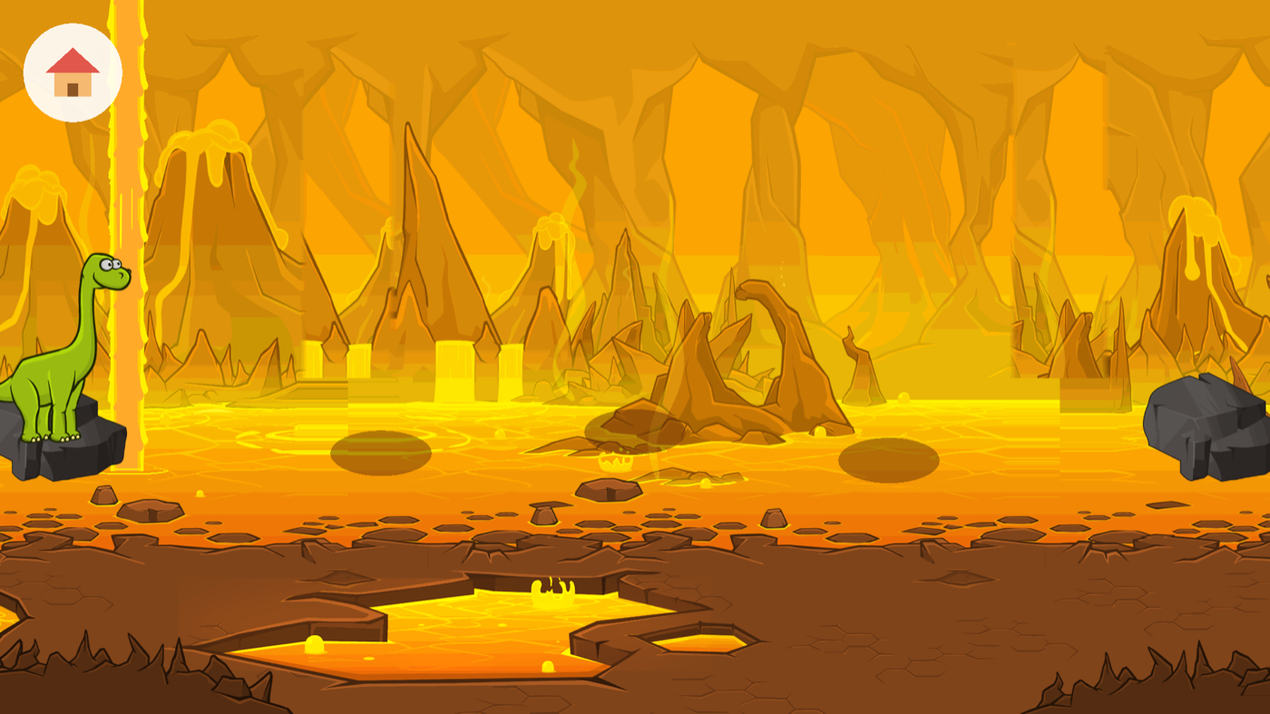 Laying stones across the lava